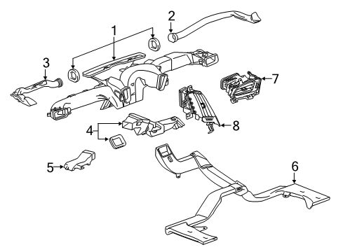 2020 Cadillac Escalade ESV Ducts Diagram 1 - Thumbnail