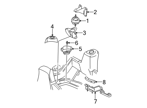 2005 GMC Envoy Engine & Trans Mounting Diagram 1 - Thumbnail