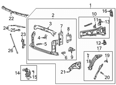 2023 Cadillac Escalade ESV Radiator Support Diagram