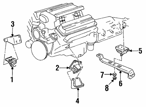 1994 Pontiac Firebird Engine & Trans Mounting Diagram