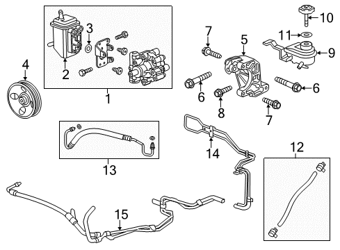 2012 Chevy Captiva Sport Reservoir,P/S Fluid Diagram for 20869429