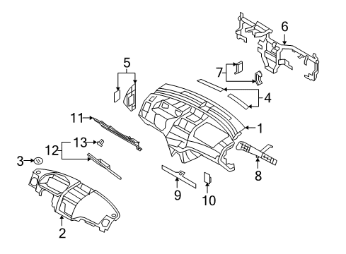 2009 Chevy Aveo5 Cluster & Switches, Instrument Panel Diagram 1 - Thumbnail