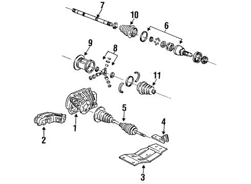 1992 GMC Yukon Carrier & Front Axles Diagram