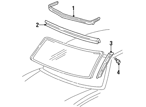 1998 Buick LeSabre Windshield - Reveal Moldings Diagram