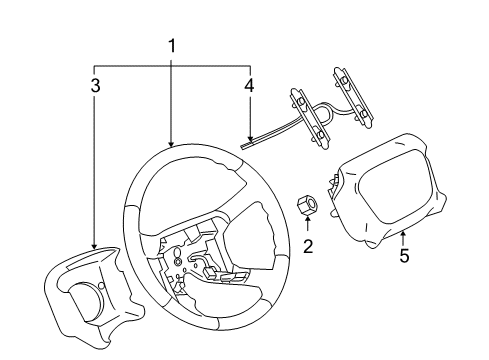 2005 Chevy Suburban 1500 Steering Column & Wheel, Shroud, Switches & Levers Diagram 4 - Thumbnail