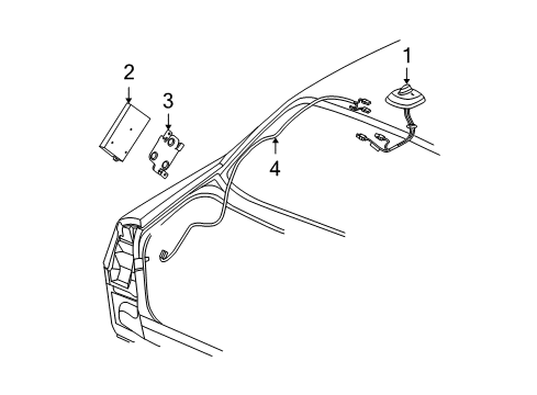 2004 Buick LeSabre Cable Assembly, Radio Antenna Diagram for 25750689