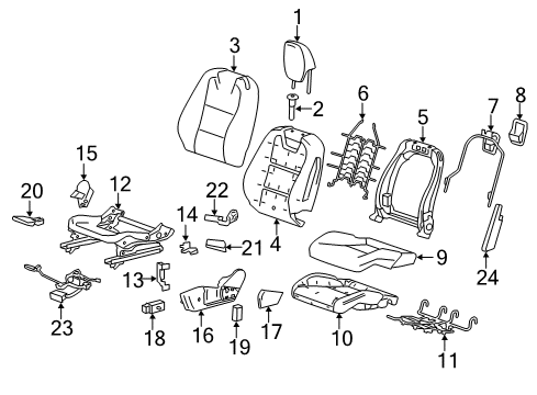 2011 Chevy Camaro Cover,Driver Seat Outer Adjuster Finish Diagram for 20980227