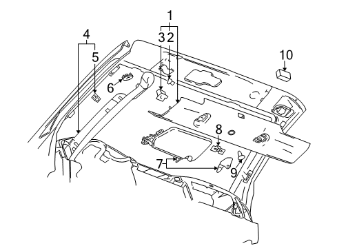 2006 Chevy SSR Interior Trim - Roof Diagram