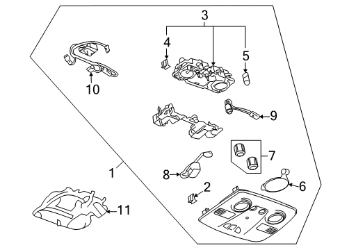 2009 Buick Enclave Overhead Console Diagram 3 - Thumbnail