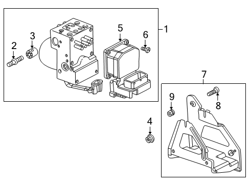 2006 Buick Rendezvous Brake Pressure Modulator Valve Assembly (W/ Electronic Brake Diagram for 10350830