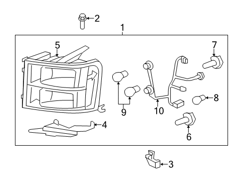 2014 GMC Sierra 2500 HD Bulbs Diagram 3 - Thumbnail