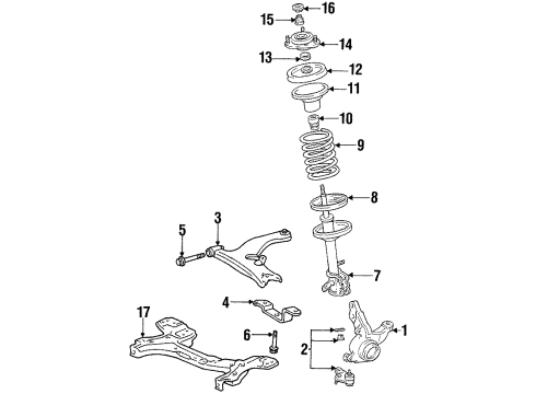 2000 Chevy Prizm Front Suspension Strut Kit Diagram for 94857976