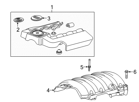 2016 Cadillac Escalade Engine Appearance Cover Diagram