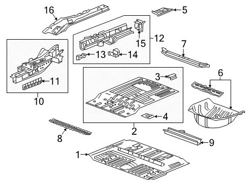 2019 Cadillac XT5 Rail Assembly, R/Cmpt Flr Pnl Diagram for 84431691