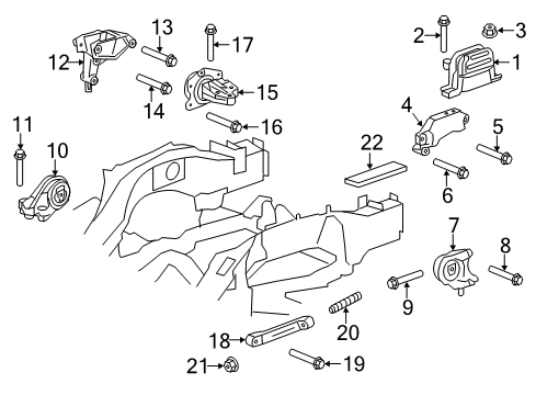 2014 Chevy Captiva Sport Engine & Trans Mounting Diagram