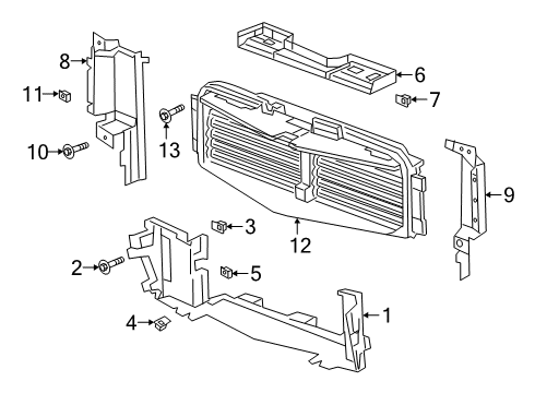 2022 Cadillac XT6 Radiator & Components Diagram