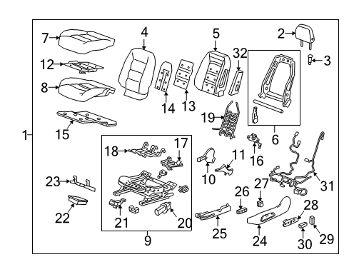 2022 GMC Terrain Cover,Front Seat Inner Reclining Finish Diagram for 84175395