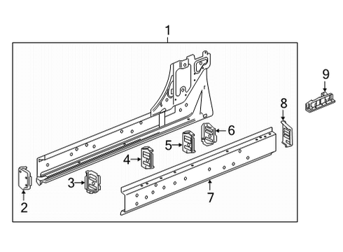 2022 GMC Sierra 2500 HD Rocker Panel Diagram 3 - Thumbnail