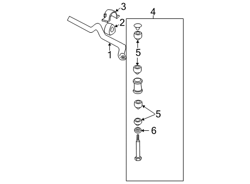 2000 Cadillac DeVille Stabilizer Bar & Components - Front Diagram