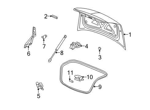 2009 Saturn Aura Trunk Lid Diagram 1 - Thumbnail