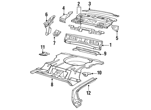 1989 Oldsmobile Cutlass Supreme Panel Assembly, Rear End Diagram for 10124772