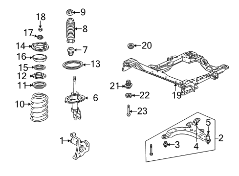 2005 Pontiac Montana Front Suspension, Control Arm, Stabilizer Bar Diagram 2 - Thumbnail