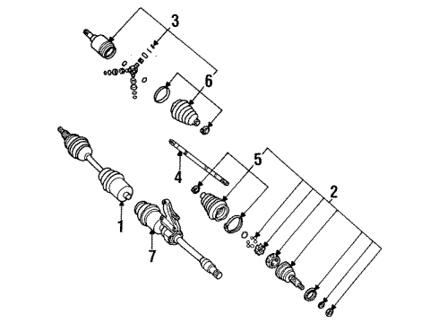 1993 Saturn SC2 Right Drive Axle Kit Diagram for 21011997