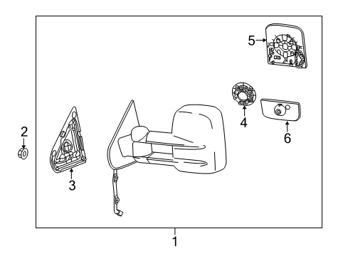 2019 GMC Sierra 3500 HD Outside Mirrors Diagram 2 - Thumbnail