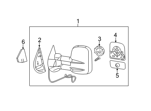 2013 GMC Sierra 1500 Mirror Assembly, Outside Rear View *Black Diagram for 20862098