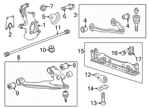 2023 Chevy Silverado 3500 HD Front Suspension Components Diagram