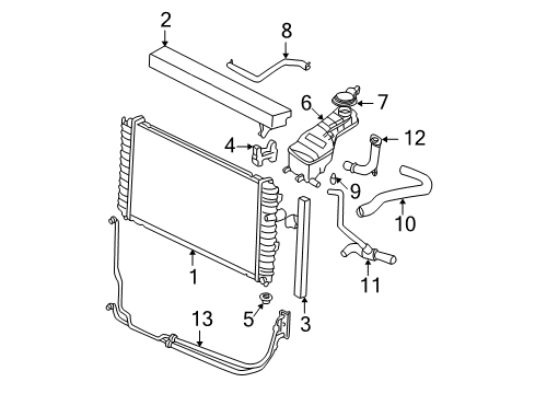 1997 Chevy Malibu Hose Assembly Assembly Radiator Outlet Diagram for 22594002