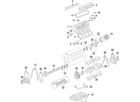 2019 Chevy Corvette Housing Assembly, Crankshaft Rear Oil Seal Diagram for 12658976