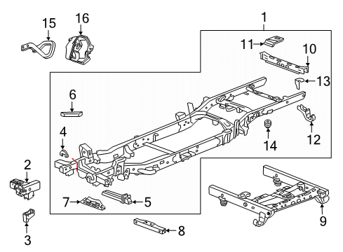 2020 GMC Sierra 1500 Frame & Components Diagram