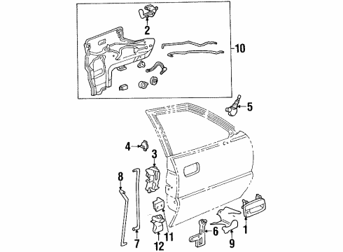 1994 Pontiac Bonneville Rod Assembly, Front Side Door Outside Handle Diagram for 25623819