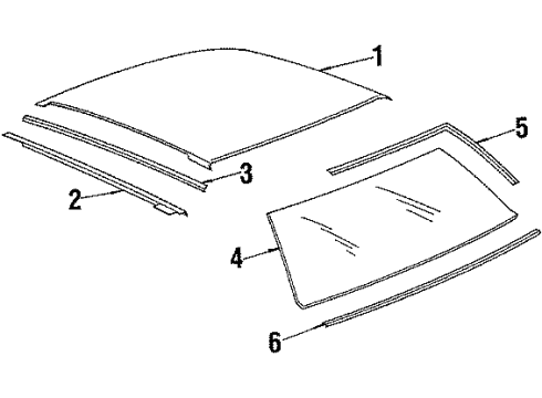 1984 Buick Skyhawk Windshield Glass Diagram