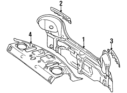 2001 Chevy Metro Panel,Rear End Diagram for 91171437