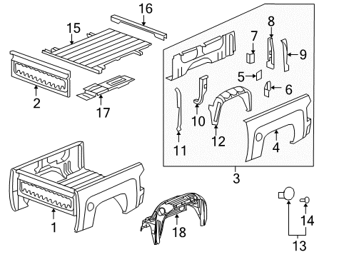 2012 Chevy Silverado 2500 HD Pick Up Box Components Diagram 1 - Thumbnail