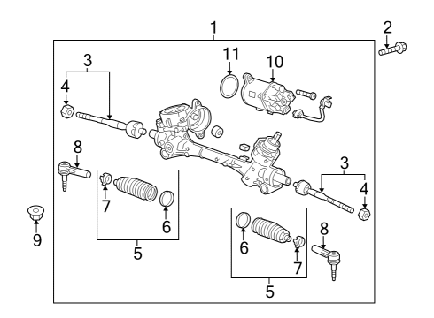 2021 Cadillac XT4 Steering Column & Wheel, Steering Gear & Linkage Diagram 3 - Thumbnail