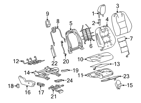 2012 Chevy Camaro Cover Assembly, Passenger Seat Back *Mojave Diagram for 22810307