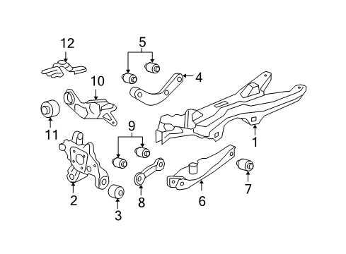 2008 Saturn Aura Rear Suspension, Control Arm Diagram 4 - Thumbnail