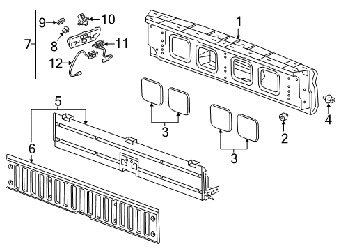 2021 GMC Sierra 1500 Tail Gate, Body Diagram 2 - Thumbnail