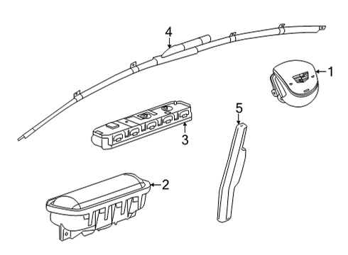 2020 Cadillac CT5 Air Bag Components Diagram