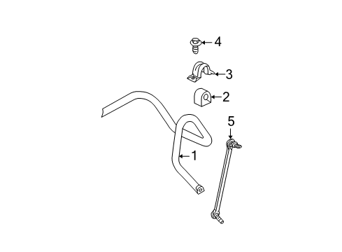 2007 Saturn Vue Stabilizer Bar & Components - Front Diagram