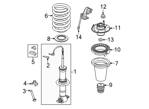 2016 GMC Sierra 1500 Struts & Components - Front Diagram