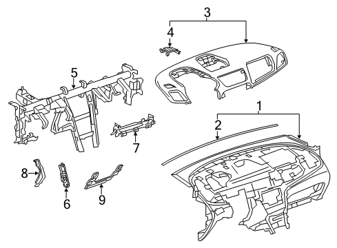 2016 Buick Encore Panel Assembly, Instrument Panel Lower Trim *Titanium Diagram for 42357707