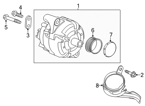 2014 Chevy Cruze Pulley Assembly, Generator Diagram for 55579927