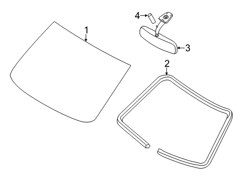 2018 Chevy City Express Insulator,Inside Rear View Mirror Diagram for 19317016