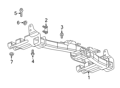 2018 GMC Sierra 1500 Frame - Trailer Hitch Components Diagram 1 - Thumbnail