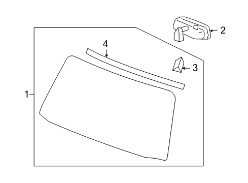 2009 Hummer H3T Mirror Assembly, Inside Rear View Diagram for 94725971