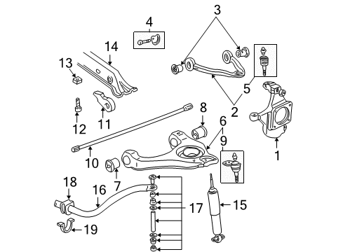 2003 GMC Yukon XL 1500 Front Suspension, Control Arm Diagram 5 - Thumbnail